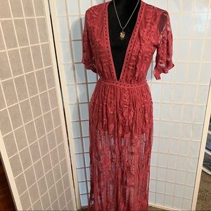 Deep V-Cut Maxi Dress